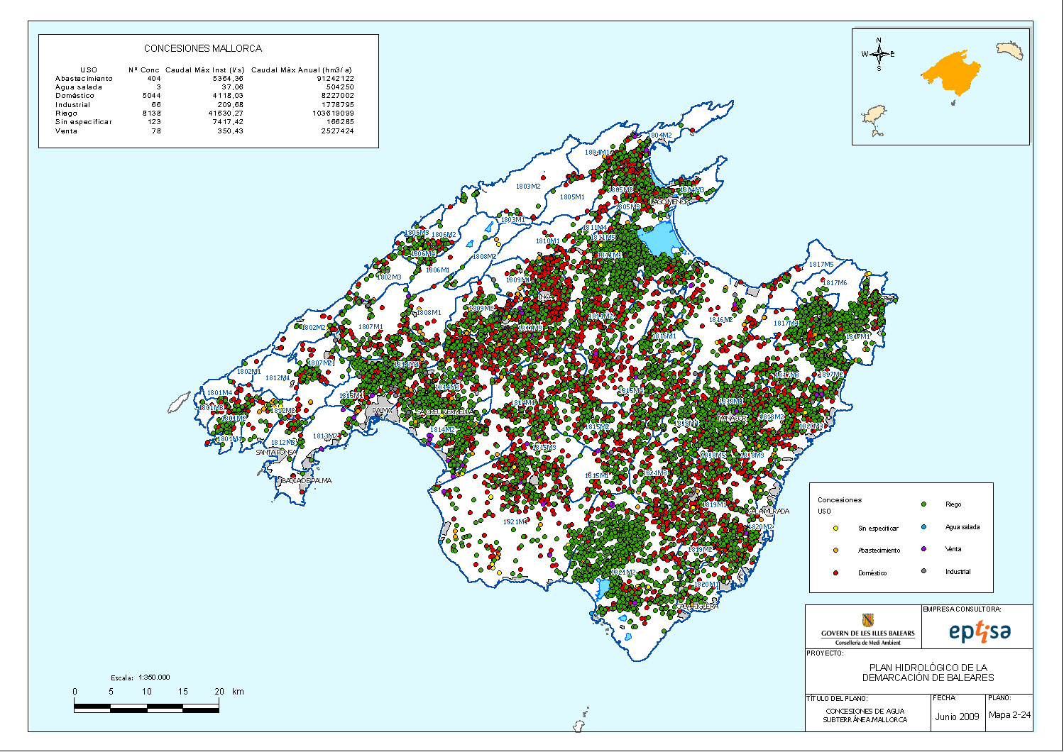 Concesiones de agua subterránea Mallorca