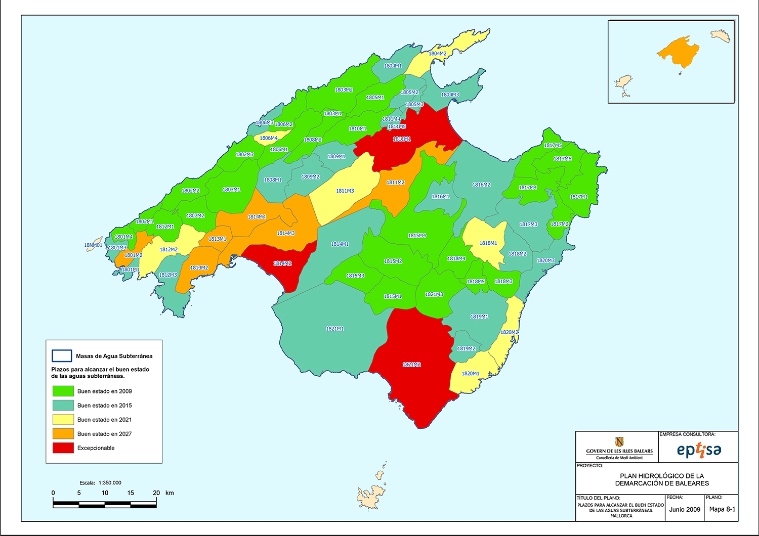 Plazos para alcanzar el buen estado de las aguas subterráneas Mallorca