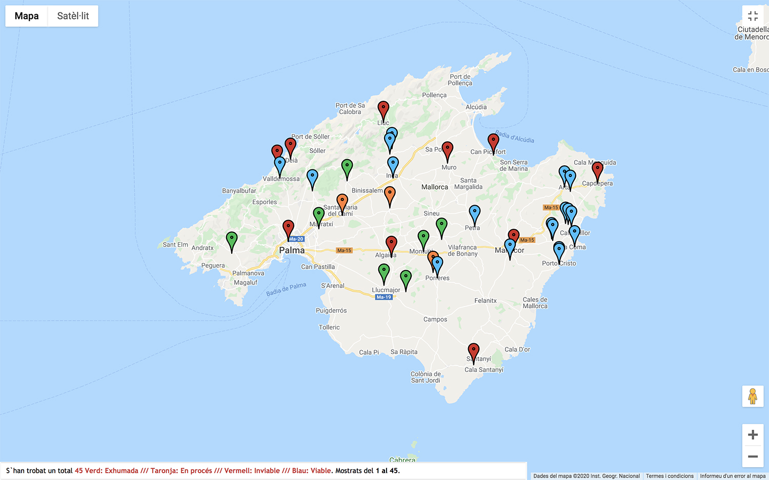 Mapa de fosas Mallorca